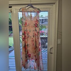 Calvin Klein Pink Asymmetrical Ruffled Sundress